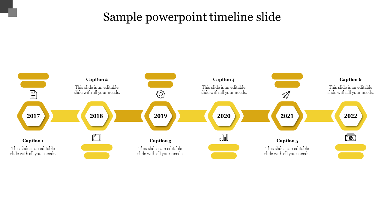 sample powerpoint timeline slide-6-Yellow